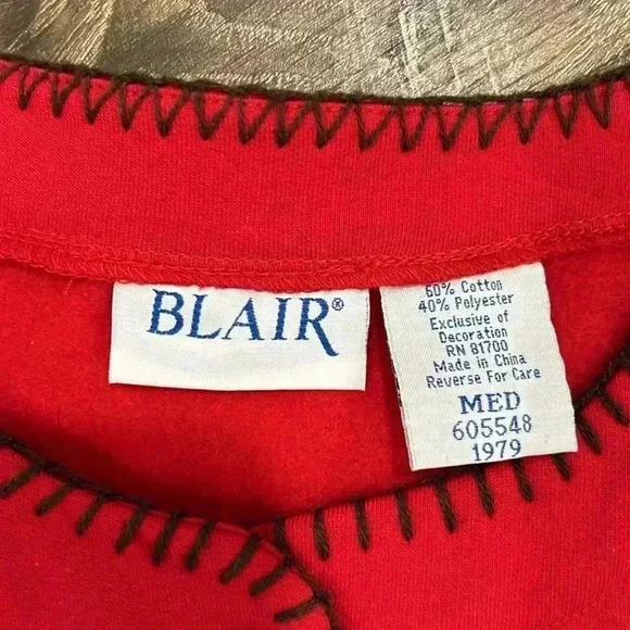 Blair Womens Ugly Christmas vest red with bears and trees. Size med button up - Picture 7 of 14